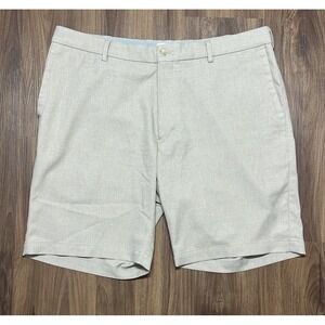 Peter Millar Shorts Mens Seaside Wrightsville Performance Khaki Beige Golf Sz 36